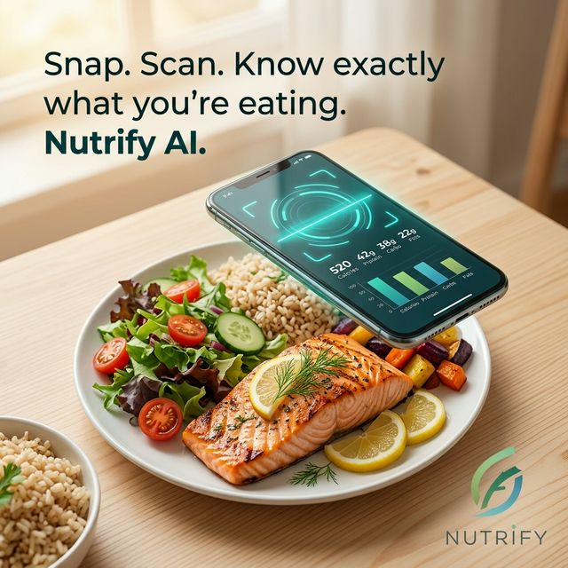 Nutrify AI Meal Scanner scanning a plate of food for instant nutrition data